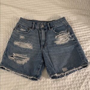 American Eagle Outfitters Women's Ripped Blue Jean Shorts